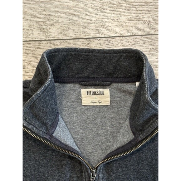 Linksoul Men's 1/4 Zip Long Sleeve Golf Pullover Tempus Fugit Gray Large Casual - Picture 4 of 8